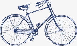 手绘复古自行车素材
