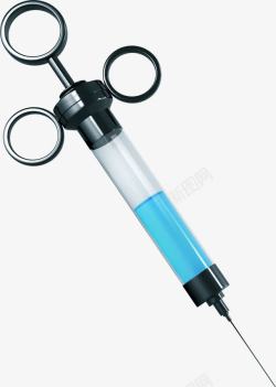 蓝色液体针管治疗医疗素材