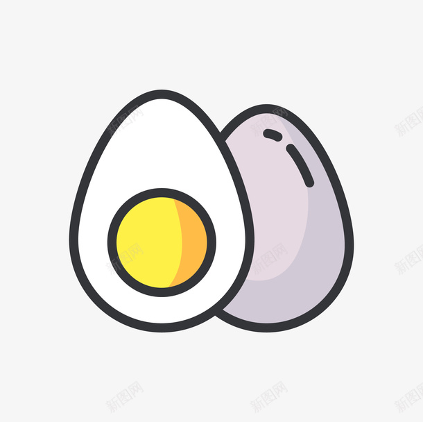 手绘卡通鸡蛋简图png免抠素材_新图网 https://ixintu.com 半个鸡蛋 简图 蛋 蛋黄 鸡蛋 鸡蛋简笔画