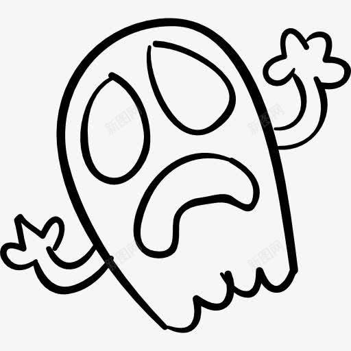 万圣节鬼的轮廓图标png_新图网 https://ixintu.com 万圣节 可爱 喊着 害怕幽灵 形状 概述 鬼吓人