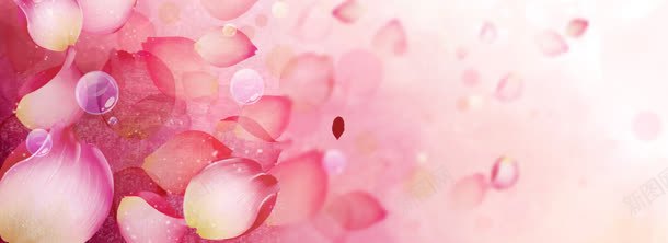 粉色花瓣淘宝背景背景