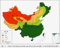 季风中国干旱划分地图高清图片