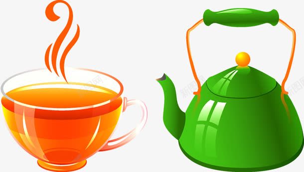 茶杯茶壶png免抠素材_新图网 https://ixintu.com 水壶 沏茶 泡茶 茶壶 茶杯