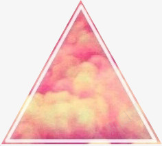 三角形带粉色云png免抠素材_新图网 https://ixintu.com 三角形素材 彩绘三角形
