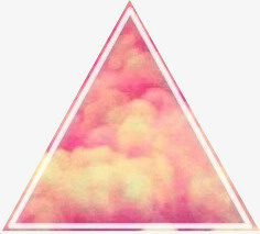 彩绘三角形三角形带粉色云高清图片