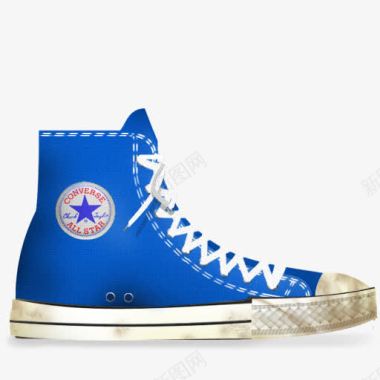 匡威蓝色的光脏鞋Converseicons图标图标