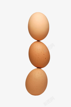 褐色鸡蛋层叠立起来的初生蛋实物素材