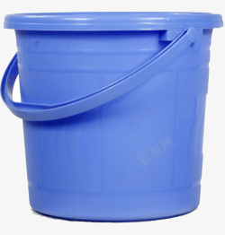 蓝色塑料手提水桶素材