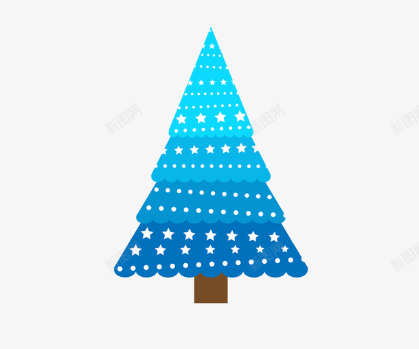 蓝色梦幻圣诞树png免抠素材_新图网 https://ixintu.com 儿童风格 圣诞树 圣诞节 星星树木 树木