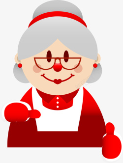 圣诞奶奶红色卡通圣诞节老奶奶高清图片