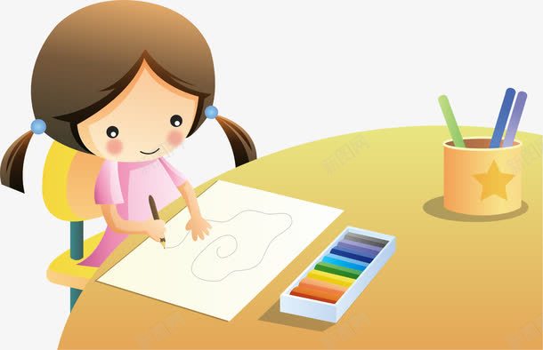 画画的人png免抠素材_新图网 https://ixintu.com 儿童 小女孩 小朋友 画画 画画的人