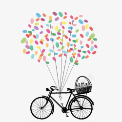 自行车和气球素材