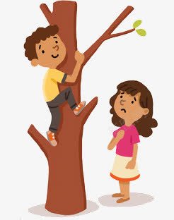 人物png免抠素材_新图网 https://ixintu.com 卡通 孩童 爬树 玩耍