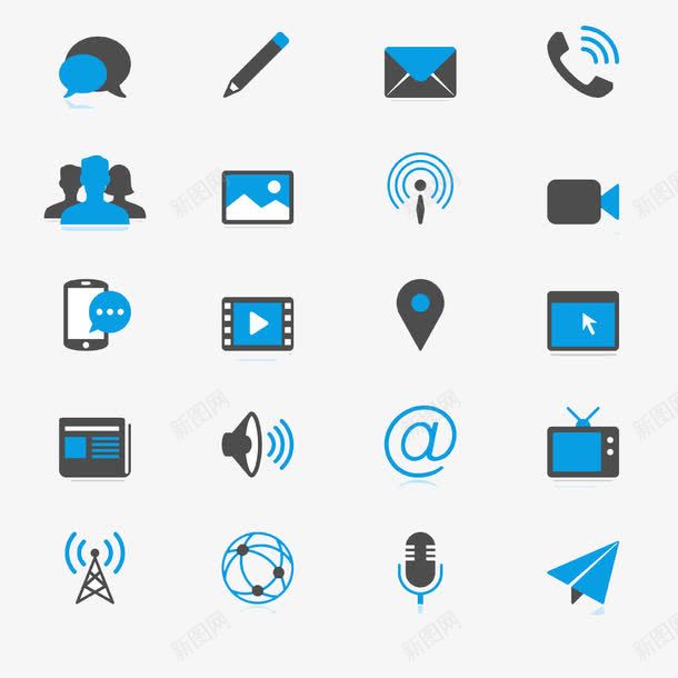 科技通讯图标元素png_新图网 https://ixintu.com 图标元素 新号 科技 通讯