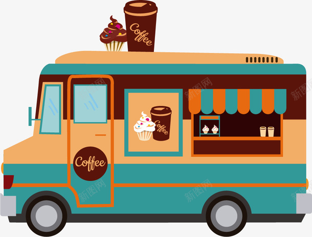 巧克力冰淇淋咖啡车矢量图ai免抠素材_新图网 https://ixintu.com 冰淇淋 咖啡 巧克力 车 矢量图
