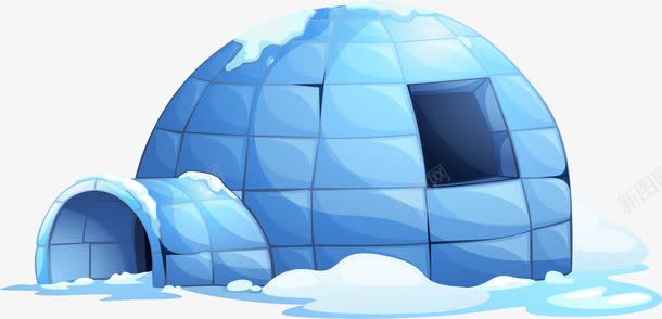 手绘冰上城堡png免抠素材_新图网 https://ixintu.com 冰上城堡 南极 手绘