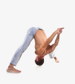 男子立正动作瑜伽动作高清图片