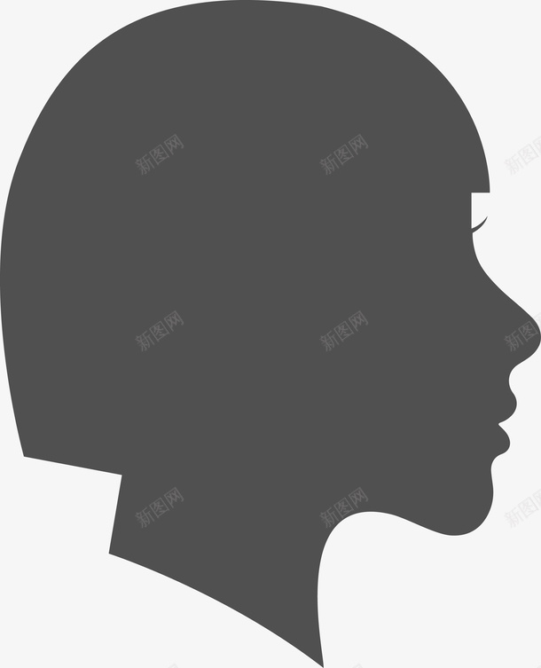 短发女人剪影图标png_新图网 https://ixintu.com 五官 人 卡通 口鼻 头 头部 头部剪影 女人 女孩 角色 身体 轮廓 面孔剪影