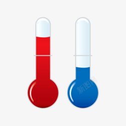 蓝色温度计红色蓝色温度计卡通高清图片