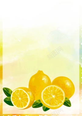 矢量手绘美食清新柠檬背景背景
