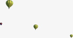 绿色飞舞热气球装饰素材