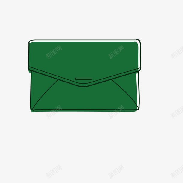 绿色手拿包包png免抠素材_新图网 https://ixintu.com 包 卡通 女包 小包 手提包 手绘 绿色包