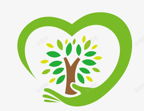 绿色树木环保标志png免抠素材_新图网 https://ixintu.com PNG 保护树木 树木 环保 绿色