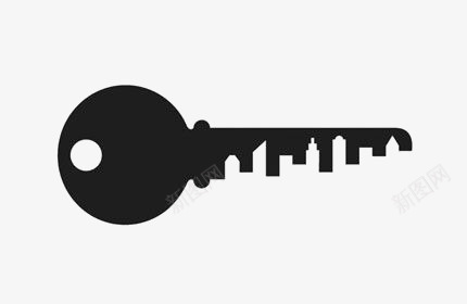 钥匙图标png_新图网 https://ixintu.com 创意城市图案 创意钥匙 城市 铁钥匙