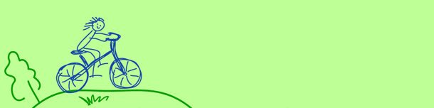 绿色清新banner背景jpg设计背景_新图网 https://ixintu.com 小孩 手绘画 绿色背景 自行车