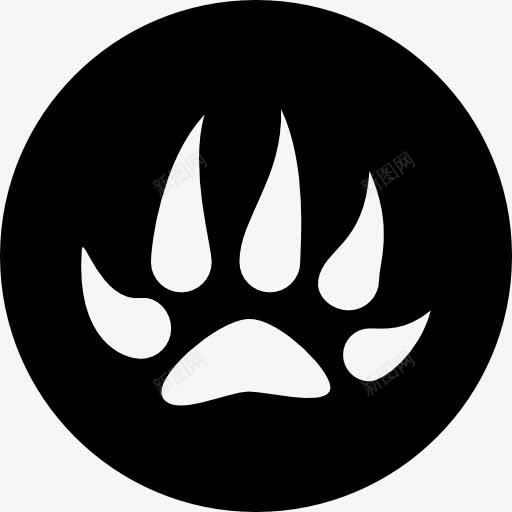 爪印图标png_新图网 https://ixintu.com 动物 头狼 循环 打印 狼爪 狼脚印设计 野生动物