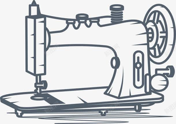 老式缝纫机png免抠素材_新图网 https://ixintu.com 复古 女工 手工 缝纫机