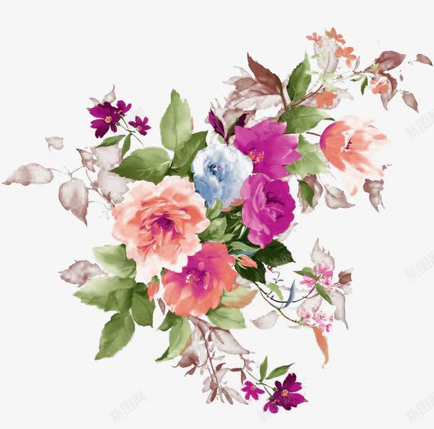 团花装饰png免抠素材_新图网 https://ixintu.com 一束 紫色 花朵 装饰