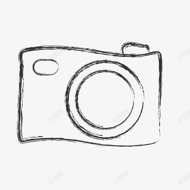 简笔相机图标png_新图网 https://ixintu.com 一部 卡通 手绘 相机 简图 简笔 线条 黑色