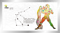 水瓶座海报手绘水瓶座背景矢量图高清图片