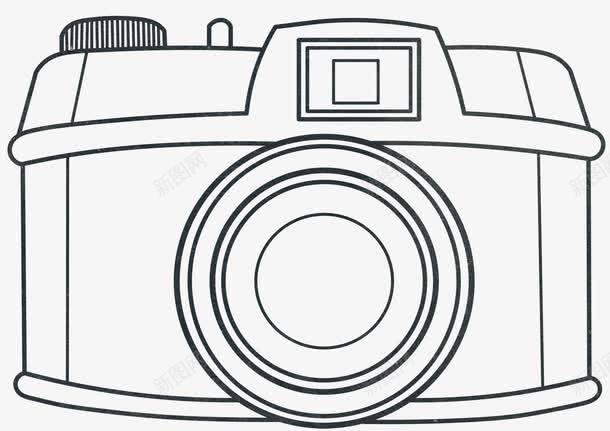 黑色线条相机png免抠素材_新图网 https://ixintu.com 手绘相机 相机 线条相机 黑色相机