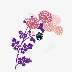 花朵紫色草叶素材