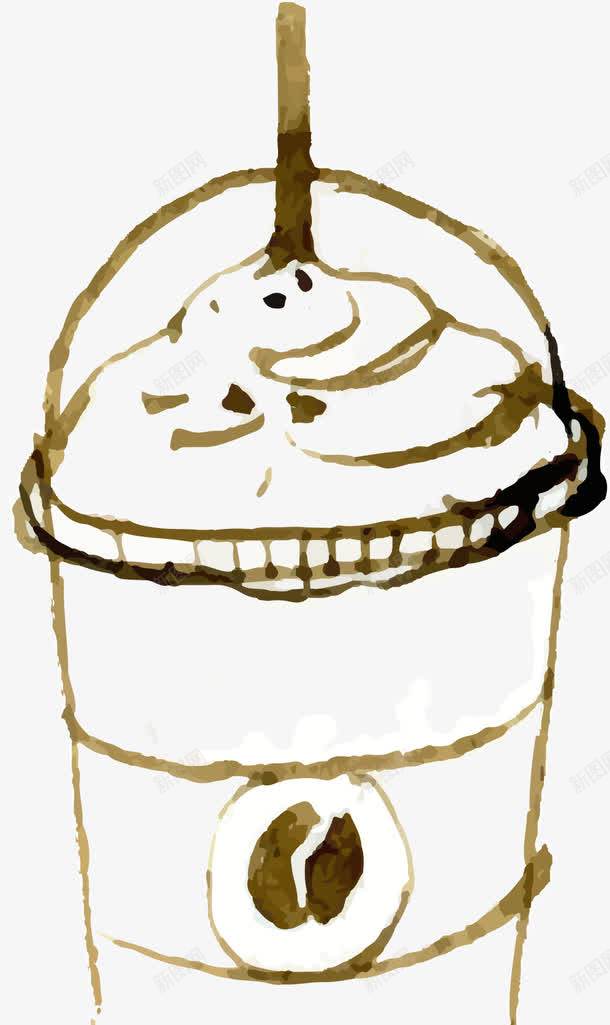手绘水墨咖啡元素图标png_新图网 https://ixintu.com coffee 咖啡图标 咖啡杯 手绘咖啡