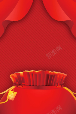 2018年狗年红色中国风新年红包宣传海报背景