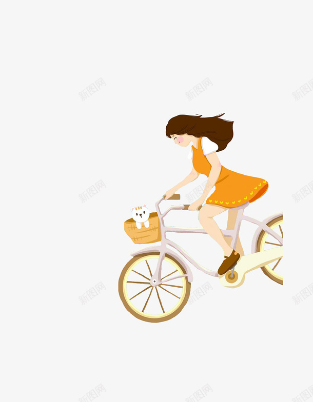 小女孩骑车子png免抠素材_新图网 https://ixintu.com 单车 小女孩 自行车 车子 骑车子