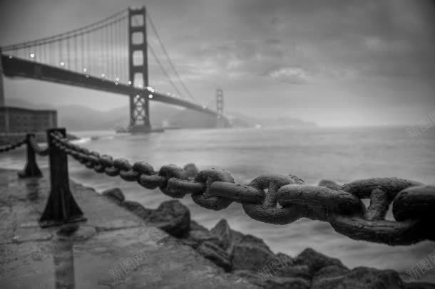 海岸边的灰色大桥jpg设计背景_新图网 https://ixintu.com 大桥 岸边 灰色