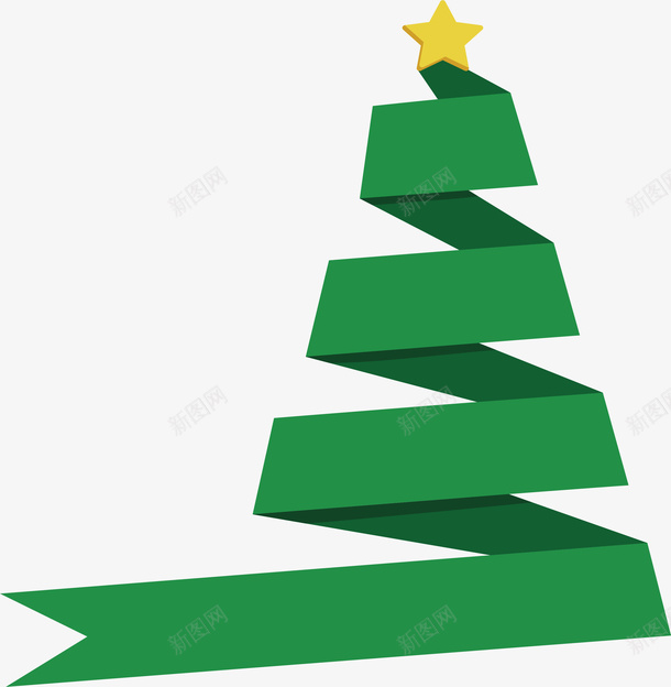 绿色彩带圣诞树矢量图ai免抠素材_新图网 https://ixintu.com 圣诞快乐 圣诞树 圣诞节 彩带圣诞树 矢量png 绿色彩带 矢量图