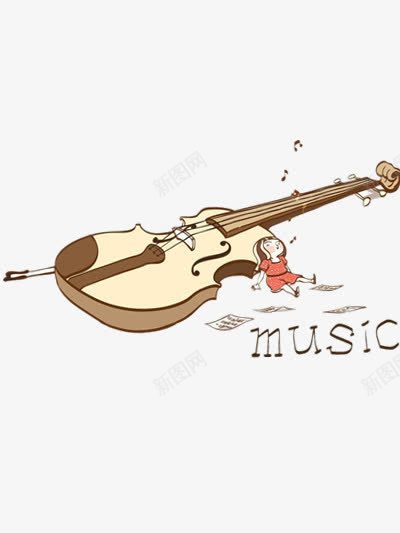 小提琴旁的女孩png免抠素材_新图网 https://ixintu.com 乐器 素材 聆听 音乐