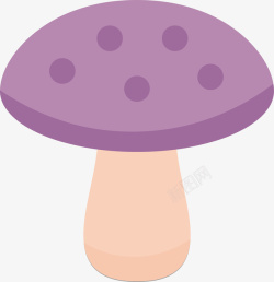 紫色蘑菇手绘卡通植物蘑菇矢量图高清图片