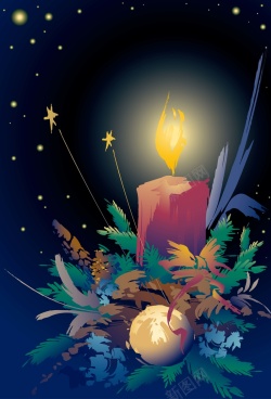 星星忧伤夜光里的蜡烛背景矢量图高清图片