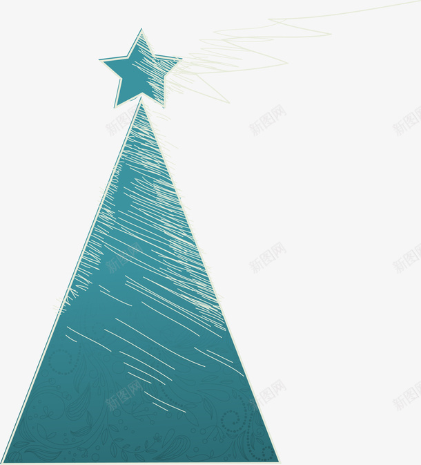 圣诞节蓝色圣诞树png免抠素材_新图网 https://ixintu.com 创意圣诞树 喜庆 圣诞节 水彩 蓝色圣诞树 蓝色星星