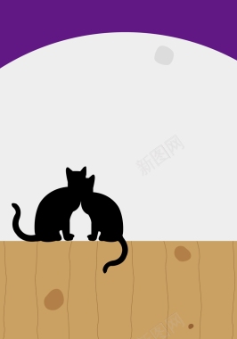 扁平化猫咪背景装饰矢量图背景