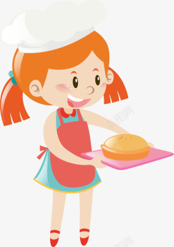 糕点师PNG儿童节烤面包的女孩高清图片