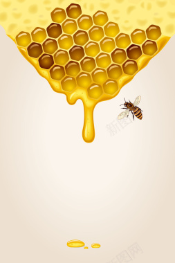 矢量质感手绘蜂蜜美食滋补背景背景