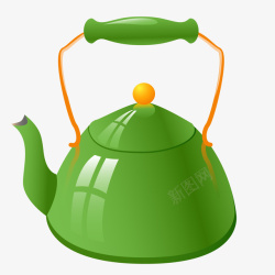 手提茶壶绿色的手提茶壶高清图片