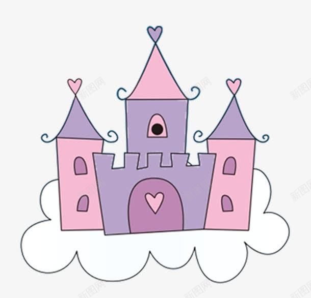 卡通城堡png免抠素材_新图网 https://ixintu.com PNG元素 云端 免费下载 建筑 彩色 手绘